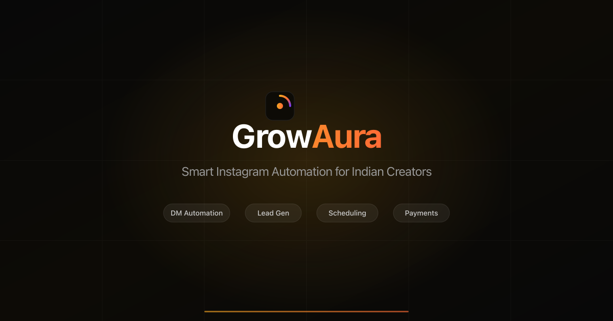 Instagram DM Automation & Creator Commerce Tool — Grow Aura